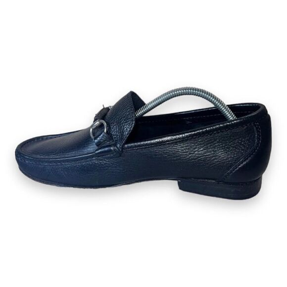 Sandrino by Sandro Moscoloni Black Leather Horse Bit Style Loafers Men's 8.5 - Picture 6 of 11